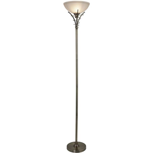 Searchlight 5222AB Uplighter - Linea Antique Brass Scroll Floor Lamp/a