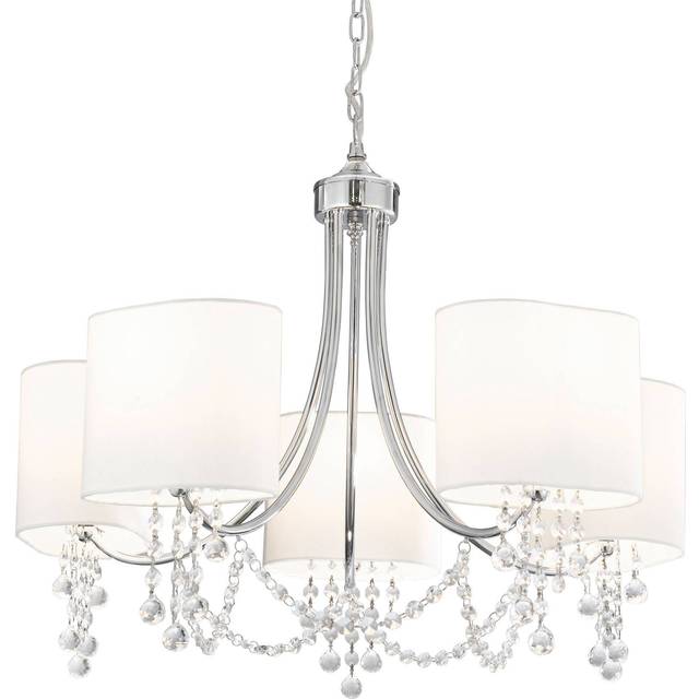 Searchlight 1055-5CC Nina - 5 Light Ceiling Chrome Clear Crystal White