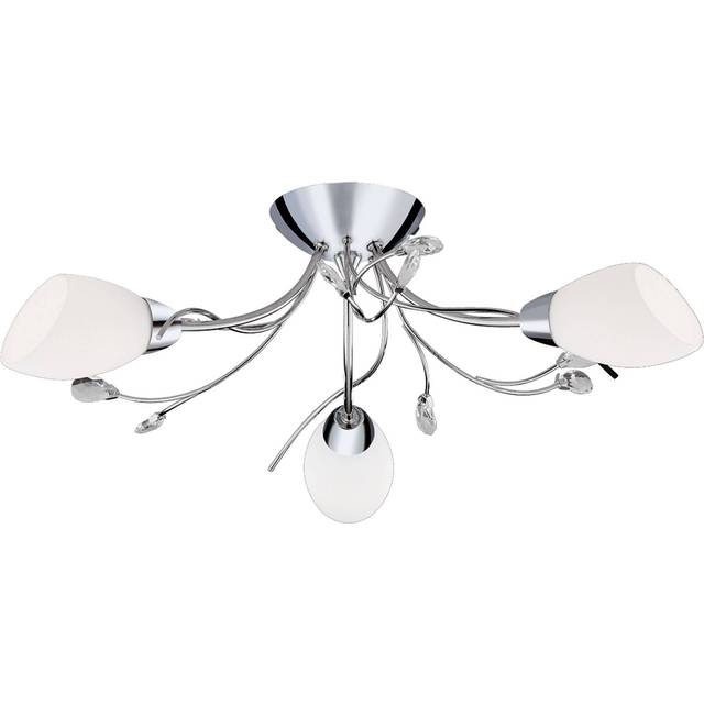Searchlight 1763-3CC Gardenia 3 Light Chrome Semi-flush Fitting White