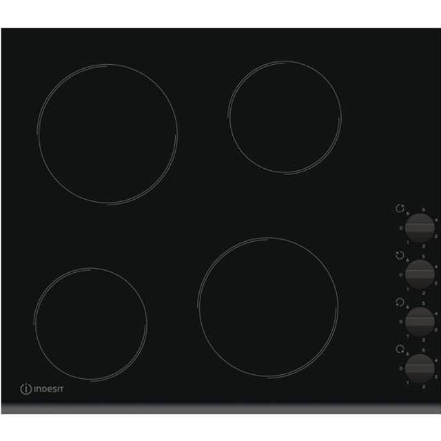 Indesit RI 861 X 58cm 4 Zone Knob Control Ceramic Hob with Easy Clean Surface