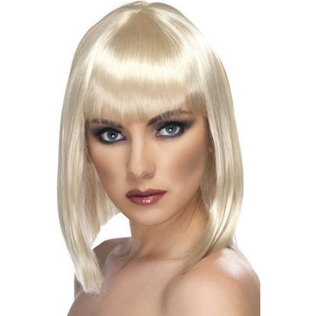 Adult's Blonde Short Glam Wig -  wig glam blonde blunt fringe smiffys short fancy dress ladies
