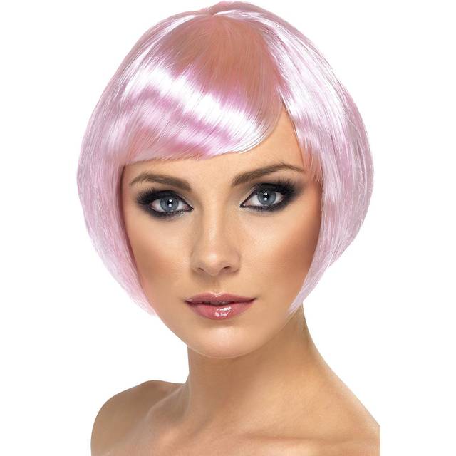 Babe Wig, Pink, Short Bob With Fringe -  wig fancy dress babe bob short pink ladies costume accessory