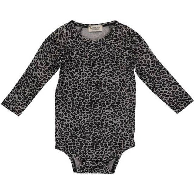 MarMar Body - L/Ä - Grå Leopardtryck - MarMar - 68 - Body L/Ä