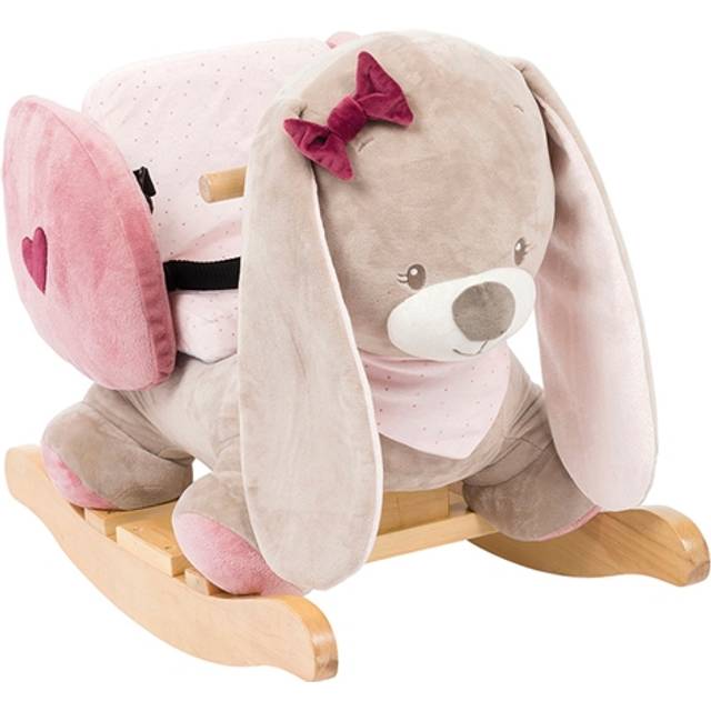 Nattou Gungdjur Kaninen Nina, 10-36 Månader, 62 x 32 x 52 cm, Beige/Rosa, 987295