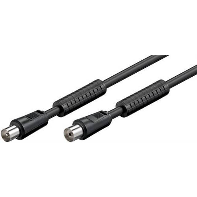 Goobay Antennkabel med ferrit (80 dB), dubbelskärmad koaxial-plugg > koaxial-plugg (helt skärmad), 5 m