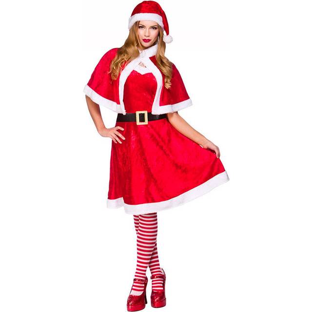 Little Miss Santa Womens Fancy Dress Costume Christmas Party - One Size