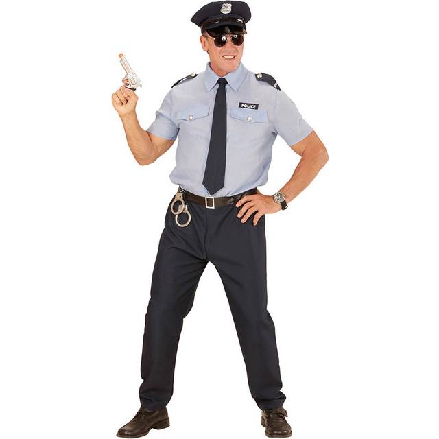 Widmann – Kostym polis, skjorta, byxor, bälte, slips, hatt, uniform, karneval, temafest