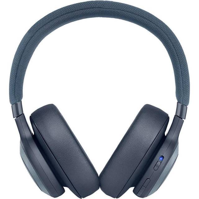 JBL E65 BTNC Over Ear trådlösa Bluetooth-hörlurar med aktiv brusreducering och universell fjärrkontroll med mikrofon, batteri upp till 24 timmar, blå