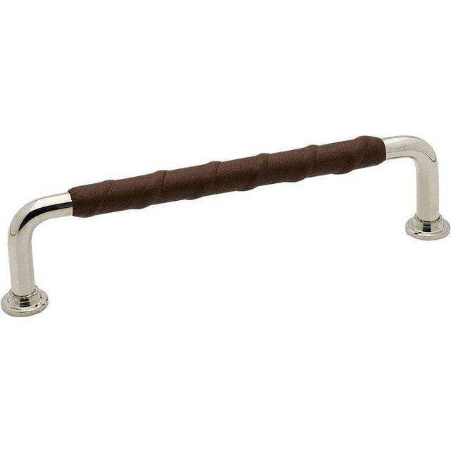 1353-128 Leather Handle, Nickel Plated/Brown