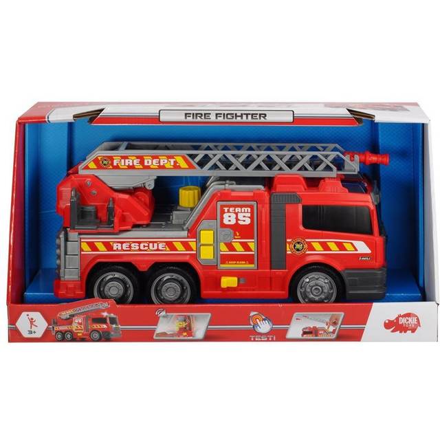 DICKIE 203308371 Fire Brigade 36 cm Running Light + Sound Ladder Pump