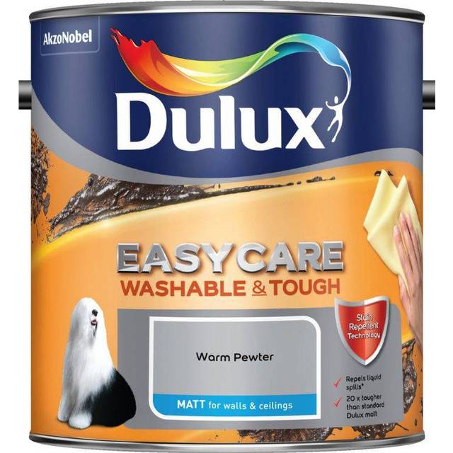 Dulux Easycare Washable & Tough Warm Pewter Matt Emulsion Paint 2.5L - Grey