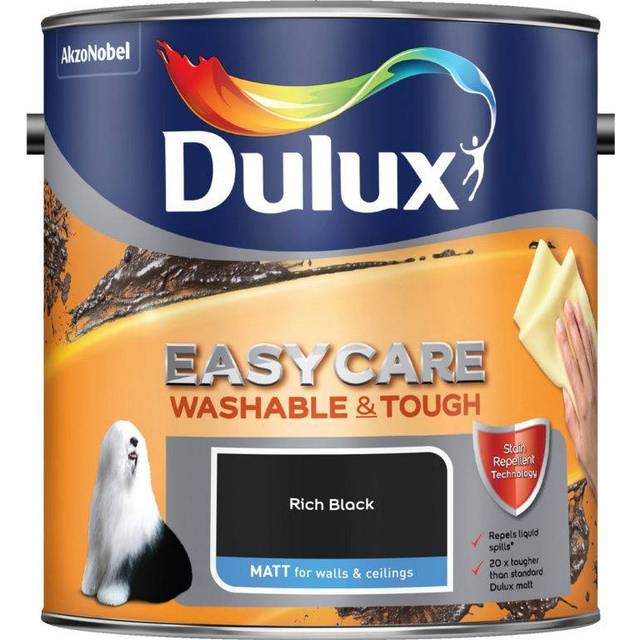 Dulux Easycare Washable & Tough Matt Emulsion Paint - Rich Black - 2.5L