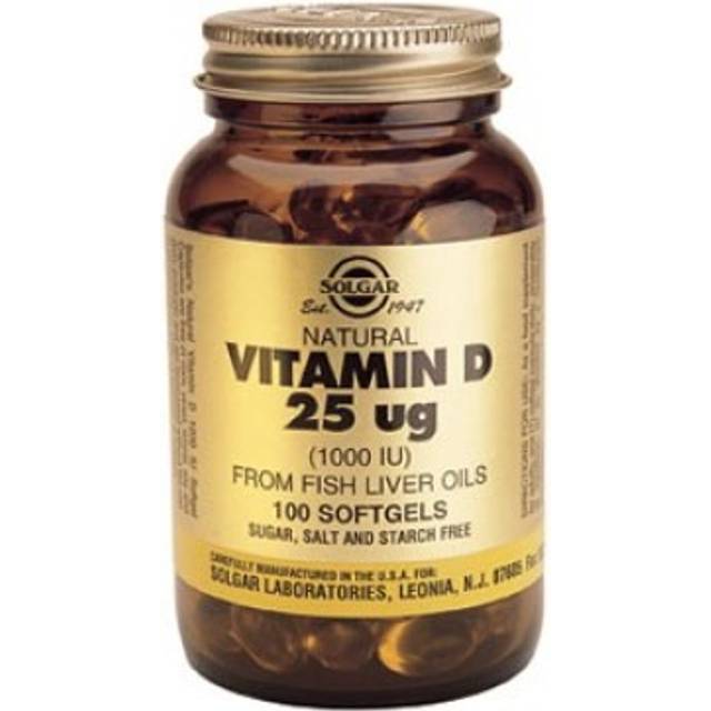 Solgar Vitamin D3 Cholecalciferol 25 mcg (1000 IU) - 100 Softgels