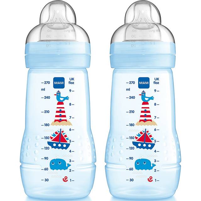 MAM Easy Active Baby Bottles, 270ml, Pack of 2