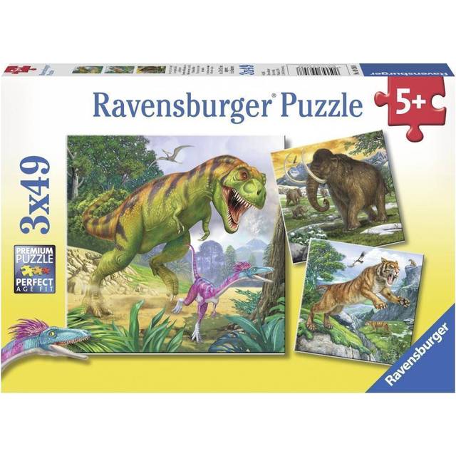 Ravensburger 09358-3x49 bitar Barnpussel från 5 år - perfekt ålderspassning - Urtida linjal - en rolig aktivitet för familjen och barnen