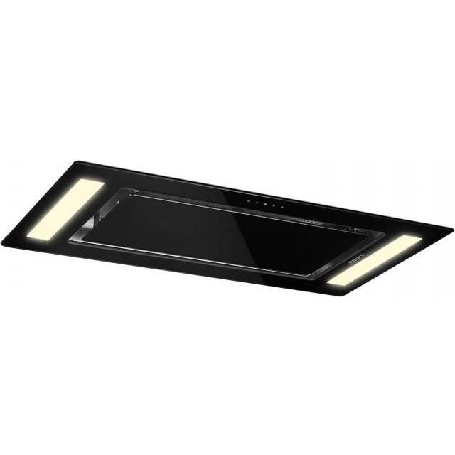 Cooker hood 90 cm black angled kitchen extractor fan chimney stainless steel led