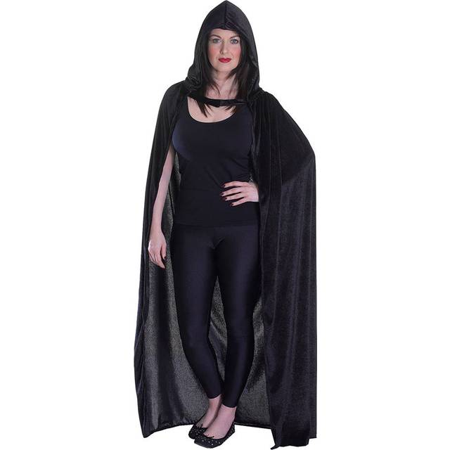 Official Forum AC749 Mens Black Velvet Hooded Cloak Standard Adult Costumes