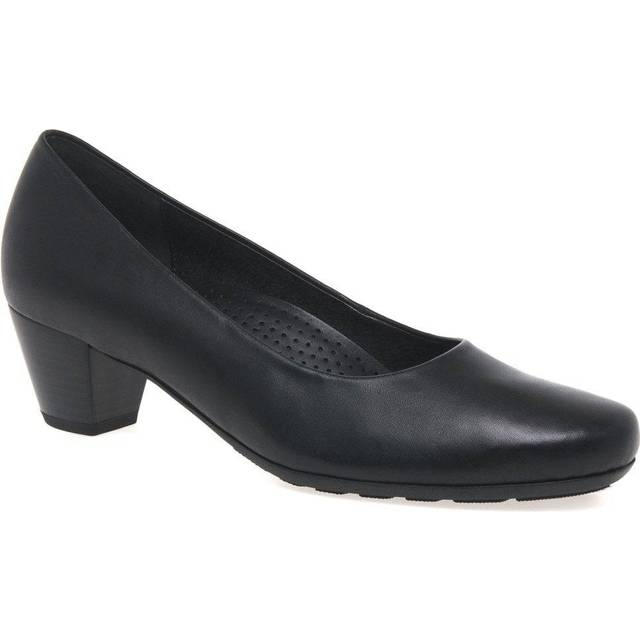 Gabor Brambling Wide Fit Leather Court Shoes, Black