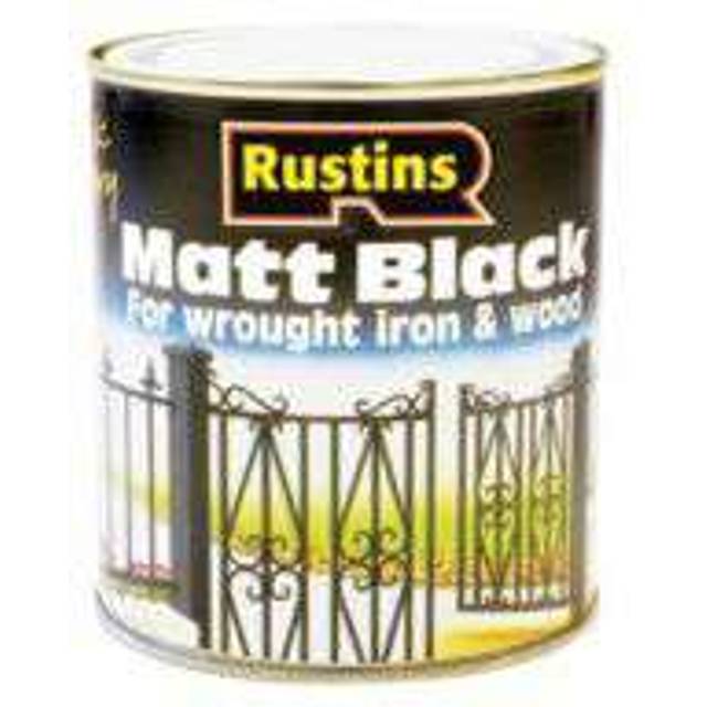 Rustins 500ml black matt paint wood & metal interior & exterior mdf hardboard
