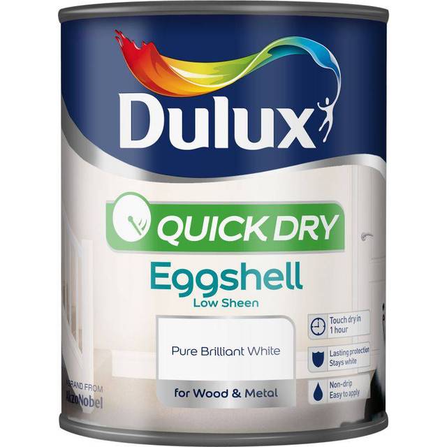 Dulux Quick Dry Eggshell Pure Brilliant White 750ml