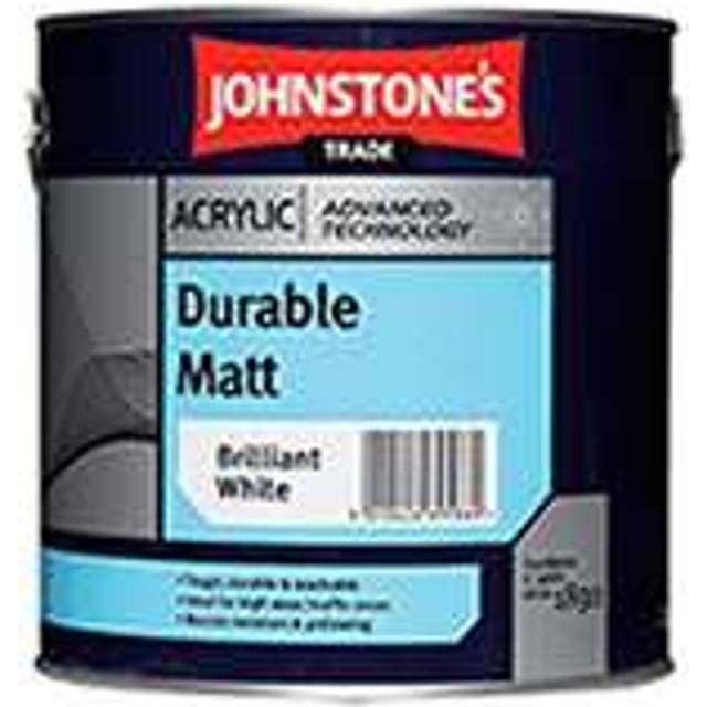 Johnstone's Trade Acrylic Durable Matt Paint - Brilliant White - ["Brilliant White","White"]