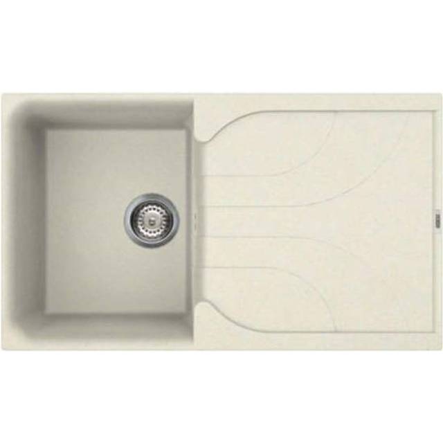 Reginox Ego Reversible Compact Composite Kitchen Sink & Drainer Single Bowl in Cream Granite Composite