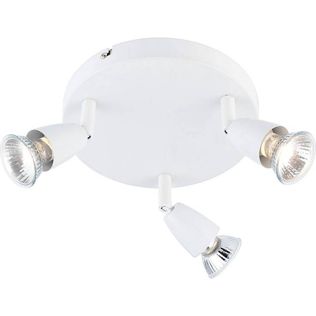Saxby amalfi triple head gu10 spotlight swivel ceiling mounted dimmable light