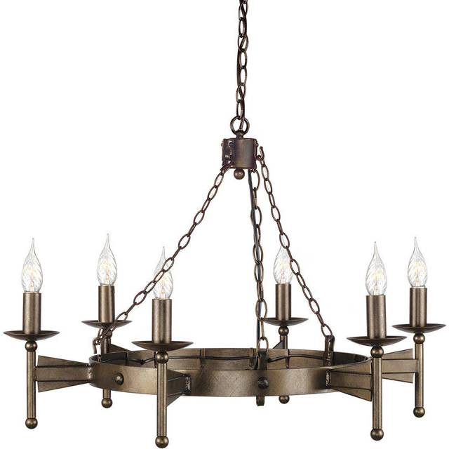 Elstead CW6 OLD BRZ Cromwell Six Light Chandelier Old Bronze