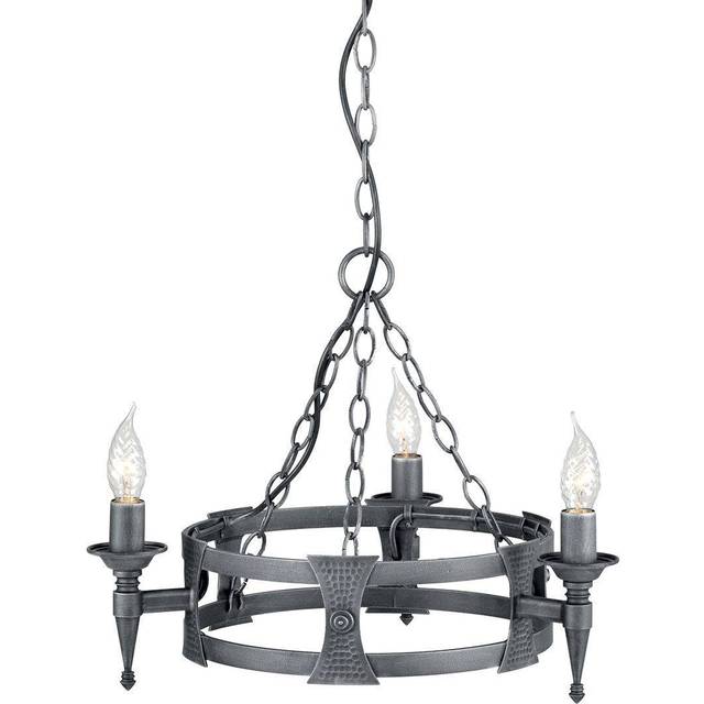 Elstead SAX3 BLK Saxon Three Light Chandelier Black