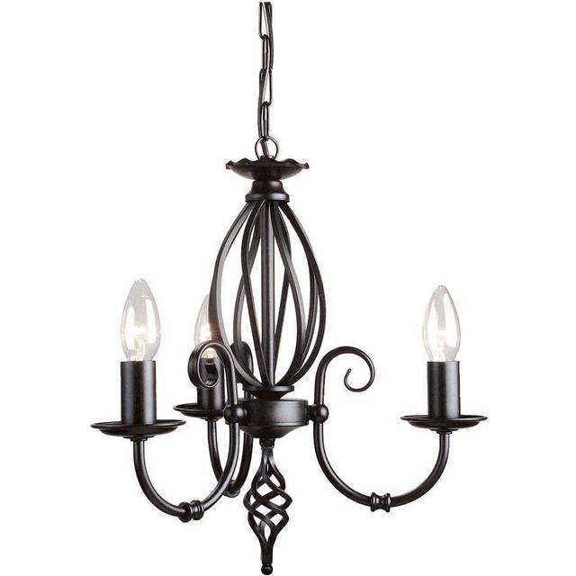 Elstead ART3 BLACK Artisan Three Light Chandelier Black