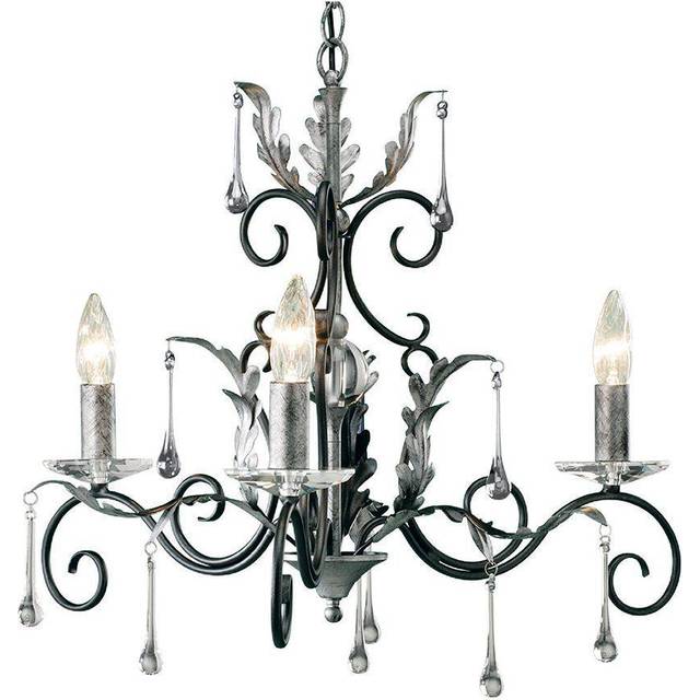 Elstead AML3 BLK/SILVER Amarilli Three Light Chandelier Black/silver