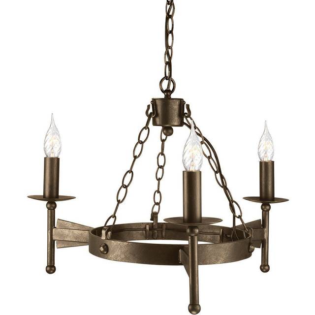 Elstead - Cromwell - Chandelier 3 Light Old Bronze Finish, E14