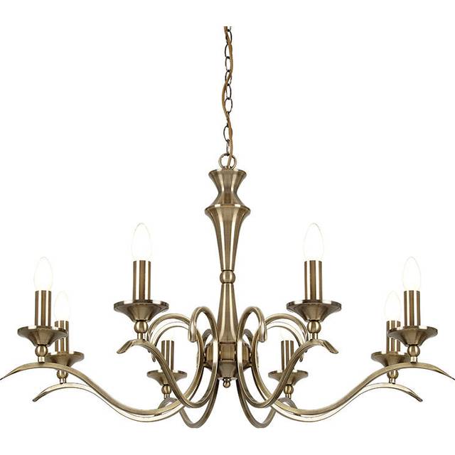 Ensora Lighting Phoenix 8 Light Chandelier - Antique Brass, Gold