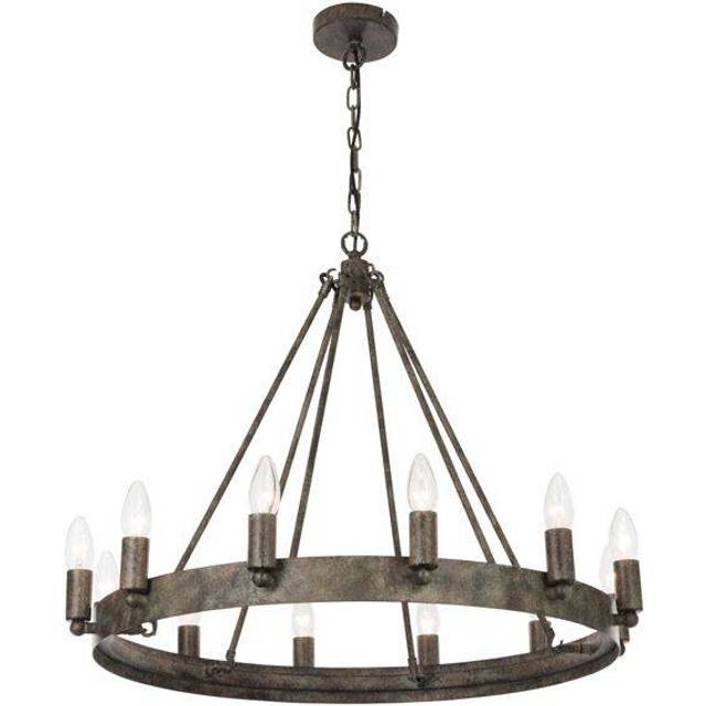 Ensora Lighting Bryce 12 Light Pendant Ceiling Light, Black