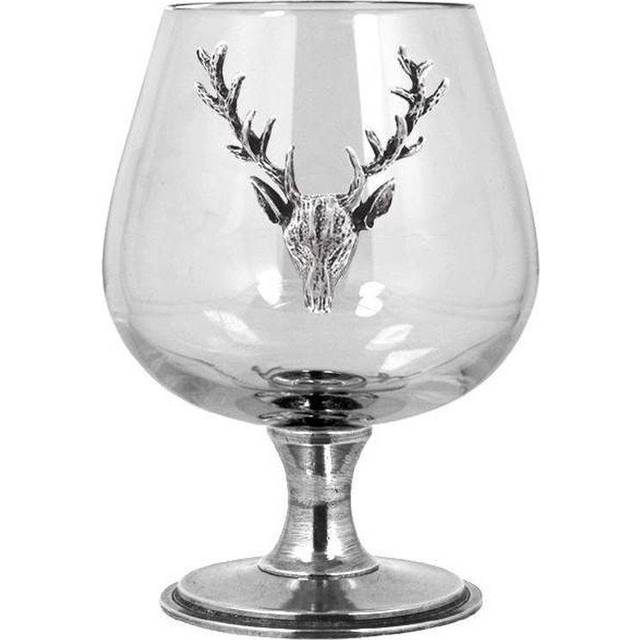 English Pewter Co Stag Brandy Snifter Glass - Engrave with a personalised message