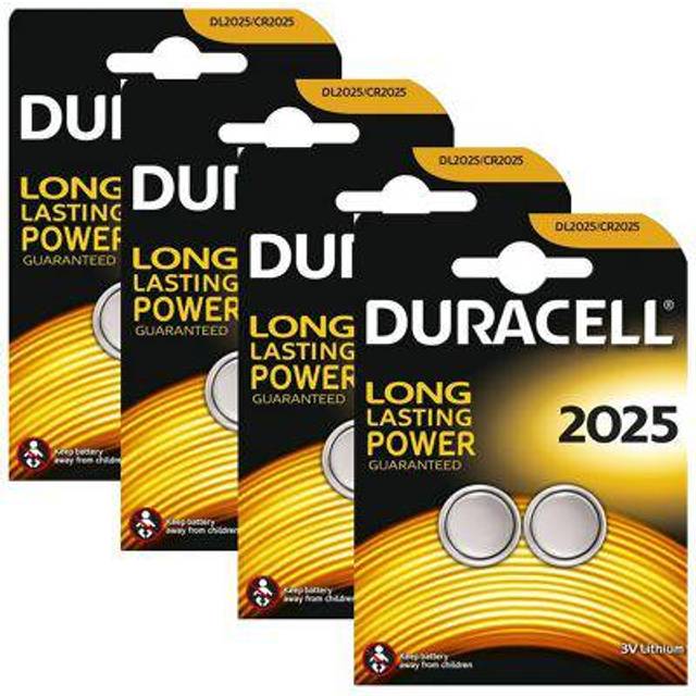 8 x Duracell CR2025 3V Lithium Coin Cell Battery 2025, DL2025, BR2025, SB-T14