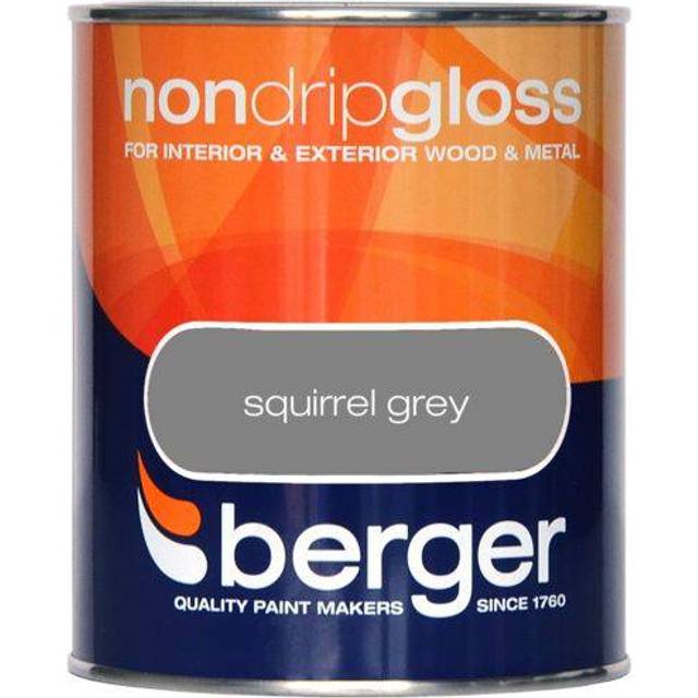 Berger Wood & Metal Squirrel Grey Non Drip Gloss Paint 750ml
