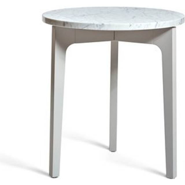 Mavis - Höllviken Sidobord Ø45x50 Cm Ljusgrå/carrara - Vit Marmor