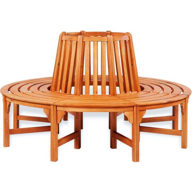 vidaXL Circular Tree Bench Wood Outdoor Garden Patio Park Outdoor Chair Seat