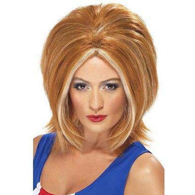 Smiffys girl power wig, ginger with blonde streaks fancy dress accessory