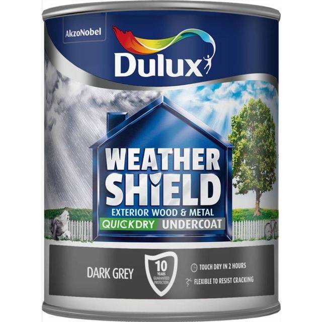 Dulux weathershield 750ml quick dry undercoat - dark grey
