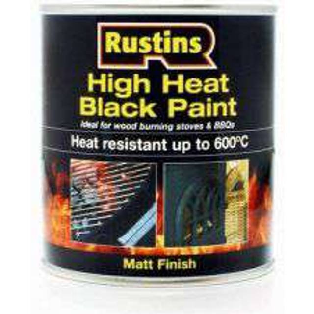 Rustins HRBL500 High Heat Paint 600Â°C Black 500ml