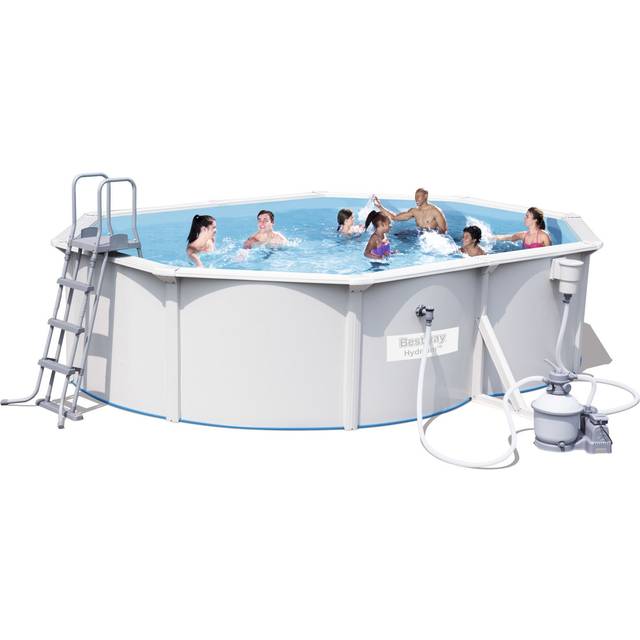 Bestway Hydrium 56586-4, 16296 l, Pool med ram, Barn och vuxen, Stege, Blå, Grå, 167,3 kg