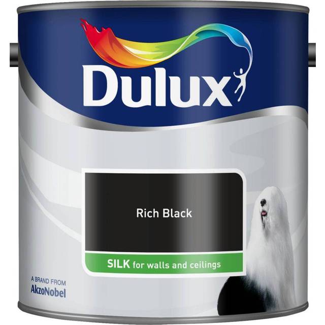 Dulux Silk Emulsion Paint, 2.5L, Rich Black