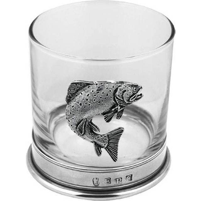 English Pewter Co Fishing Whisky Tumbler - can be Engraved or Personalised