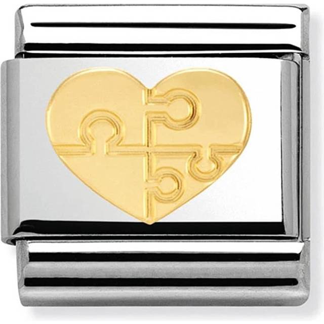 Nomination CLASSIC Gold Love Heart With Puzzle Charm 030116/18 - Two Colour