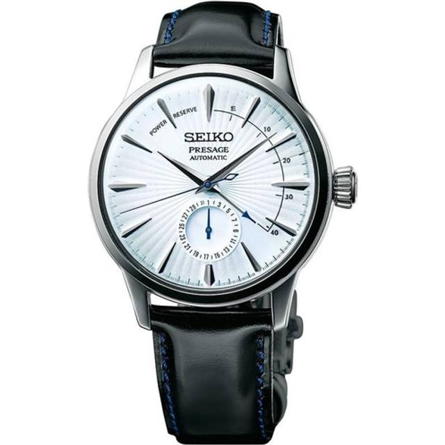 Seiko Presage Men's Blue Dial Black Leather Strap Watch