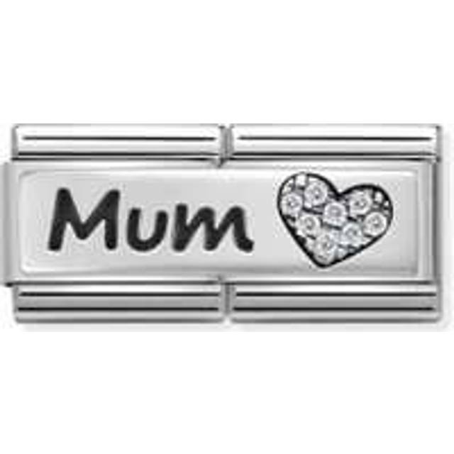 Nomination Silver and CZ Double Mum and Heart Friends &amp; Family Cha