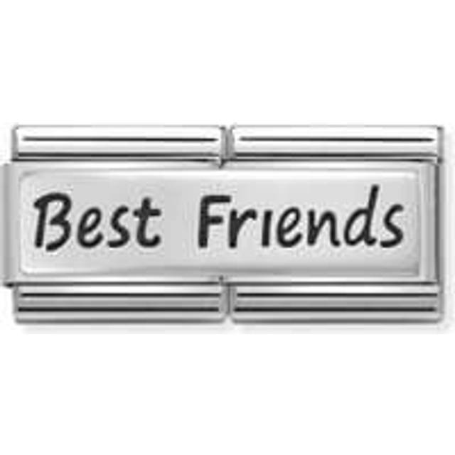 Nomination Classic Double Link Best Friend Charm - Silver,Black - 1.8 x 1.0cm