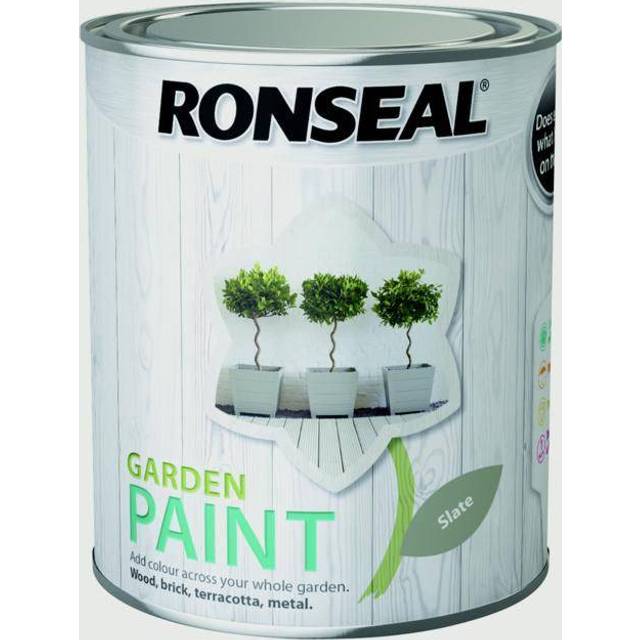 Ronseal Garden Paint Waterproof Exterior Wood Metal Brick Stone - 750ml - Slate